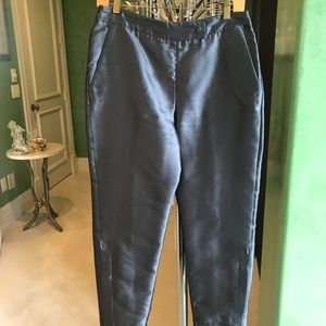 Blue grey silk pants. 35 inches